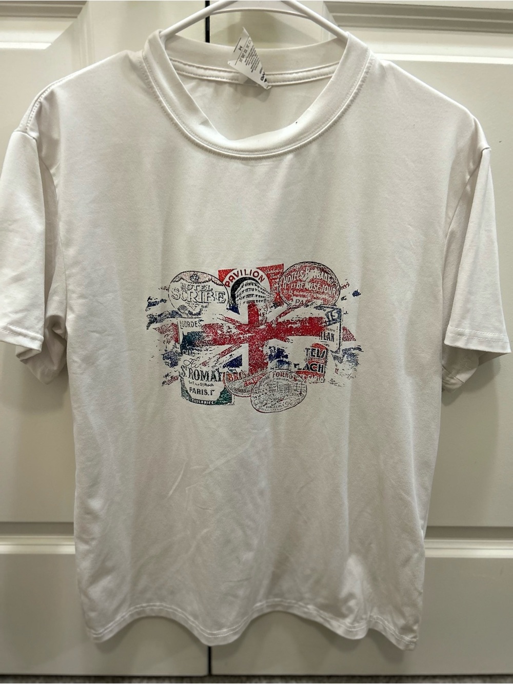 Classic White Graphic T-Shirt with Red & Blue Union Jack